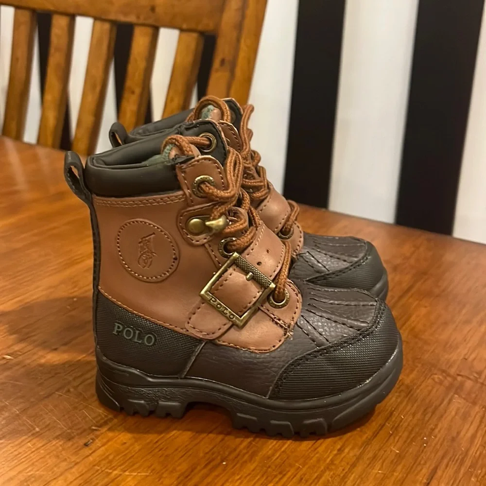 Polo Ralph Lauren Colbey Boots Tan new Preschool Toddlers Size 5 Boys Girls